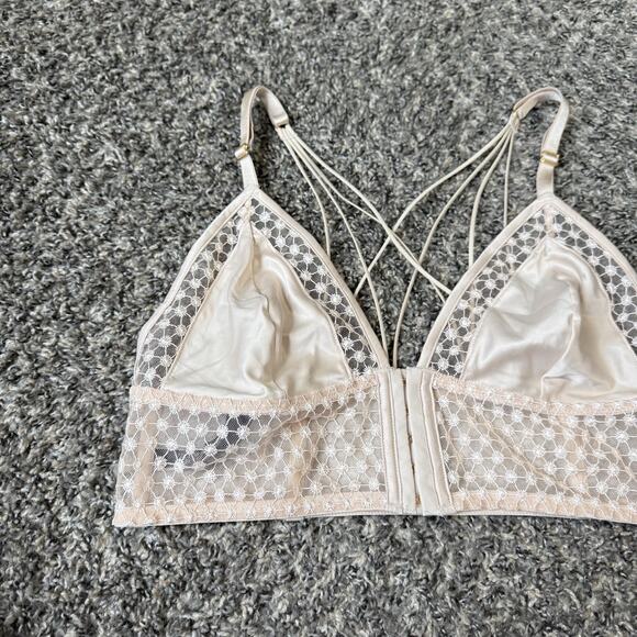 Victoria's Secret Starburst Long Line Triangle Bra Bralette Tan XL New - Picture 4 of 7